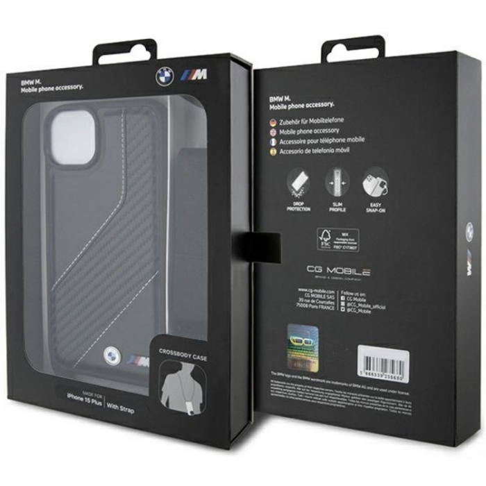 BMW - BMW iPhone 15/14/13 Halsbandsskal M Edition Carbon Stripe