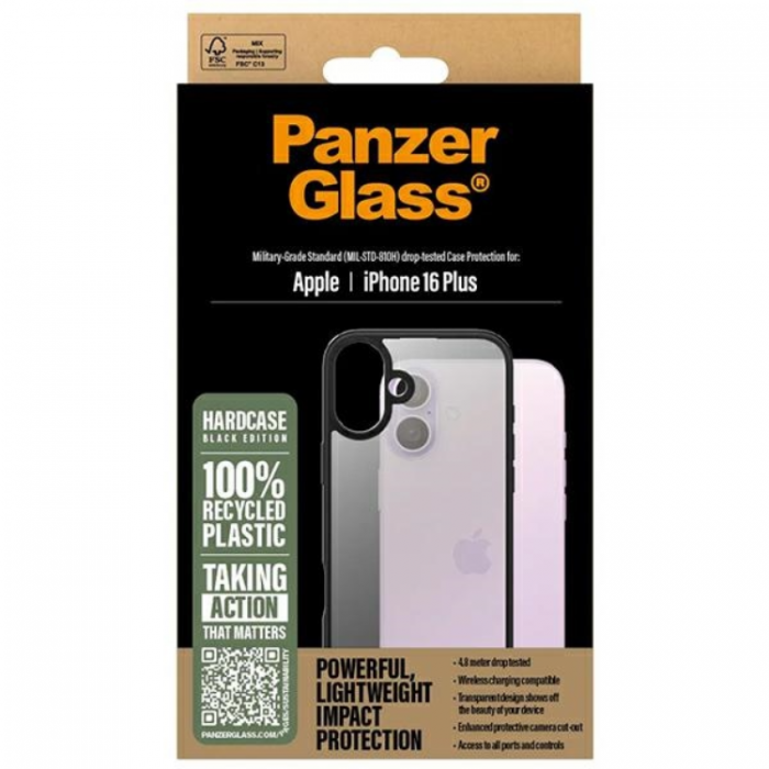 PanzerGlass - PanzerGlass iPhone 16 Plus Mobilskal Hard - Svart