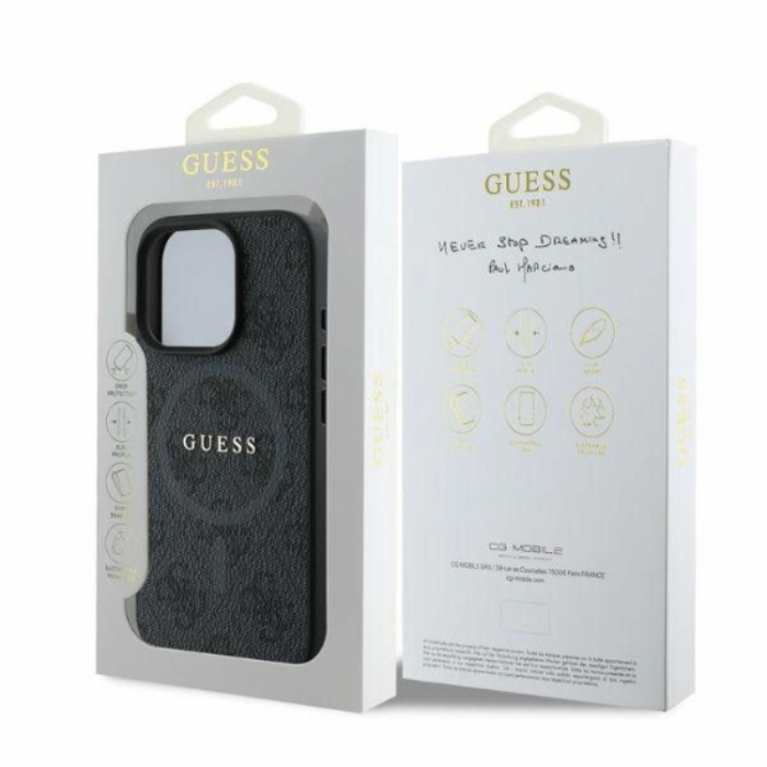 Guess - Guess iPhone 16 Pro Max Mobilskal Magsafe 4G Ring Classic Logo