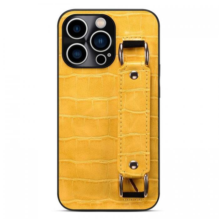 A-One Brand - iPhone 14 Pro Max Skal Korthllare Crocodile - Gul