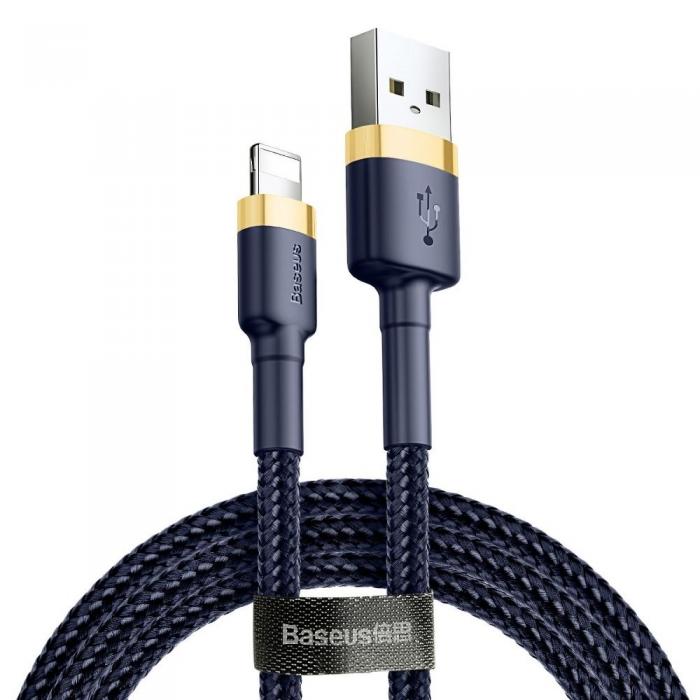 BASEUS - BASEUS cafule USB-A till Lightning kabel 2,4A 1m Guld-Bl