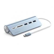 Satechi - Satechi USB-C Aluminum USB-hub & Minneskortläsare - Blå