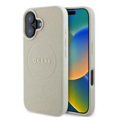 Guess - Guess iPhone 16 Mobilskal MagSafe Grained Ring - Beige