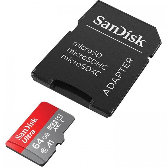 Sandisk - Sandisk Minneskort 64GB 140MB/s Ultra MicroSDXC UHS-I/Adapter