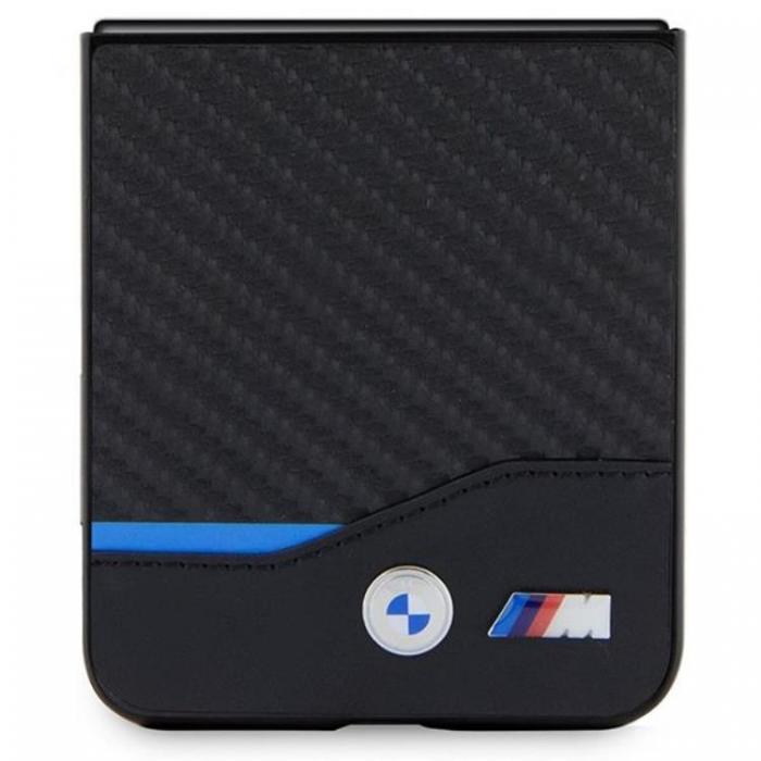 BMW - BMW Galaxy Z Flip 5 Mobilskal Lder Carbon - Svart