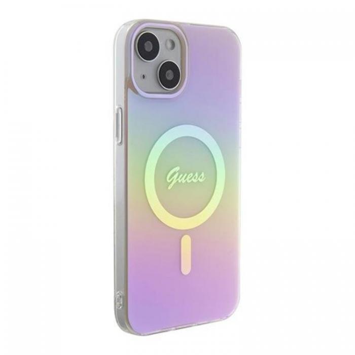 Guess - Guess iPhone 15 Plus Mobilskal Magsafe IML Iridescent - Rosa