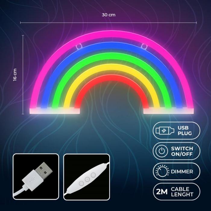 Forever Light - Forever Light LED Neon Light RAINBOW 5 Frger FLNE14X