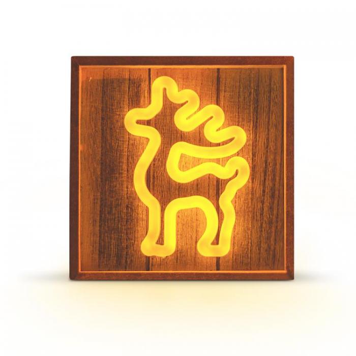 Forever Light - Forever Light LED Neon Wood FRAME DEER FLNW01 - Varmvit