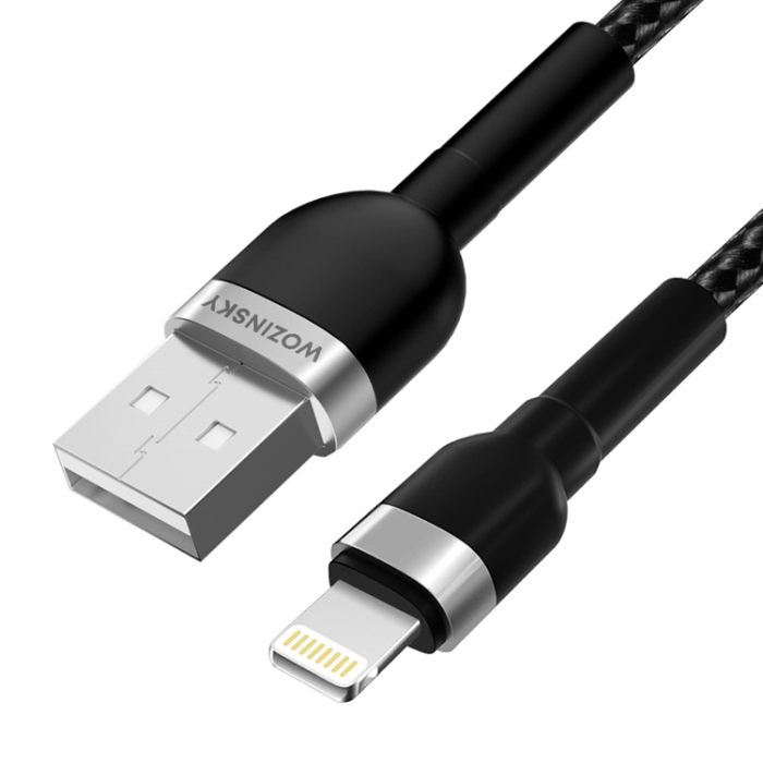 Wozinsky - Wozinsky USB-A till Lightning kabel 2.4A 2m - Svart