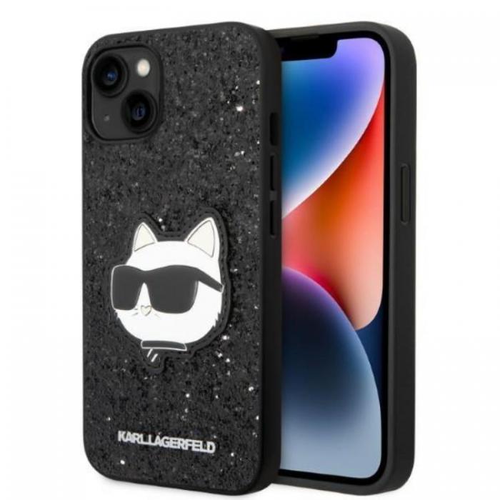 KARL LAGERFELD - Karl Lagerfeld iPhone 14 Plus Skal Glitter Choupette Patch - Svart