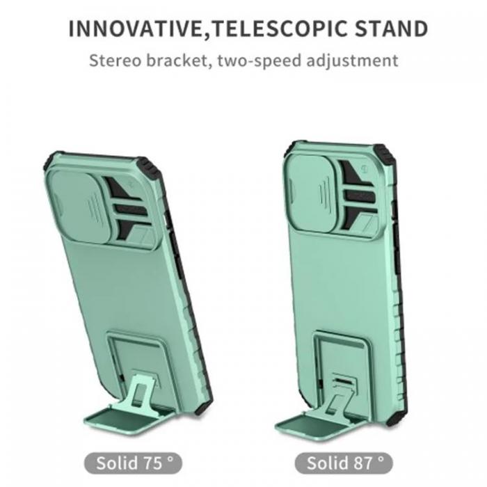 Taltech - iPhone 15 Pro Mobilskal TPU Kickstand - Ljusgrn