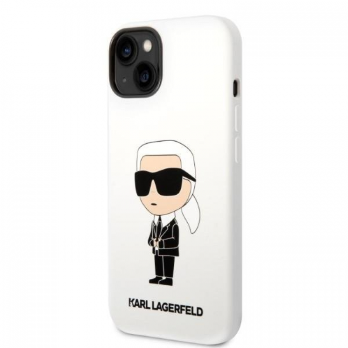 KARL LAGERFELD - Karl Lagerfeld iPhone 14 Plus Skal Silicone Ikonik - Vit