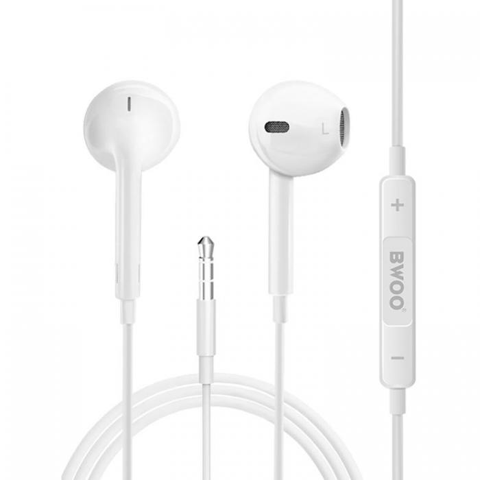 BWOO - BWOO In-Ear Trdbundna Hrlurar Jack 3.5mm Stereo - Vit