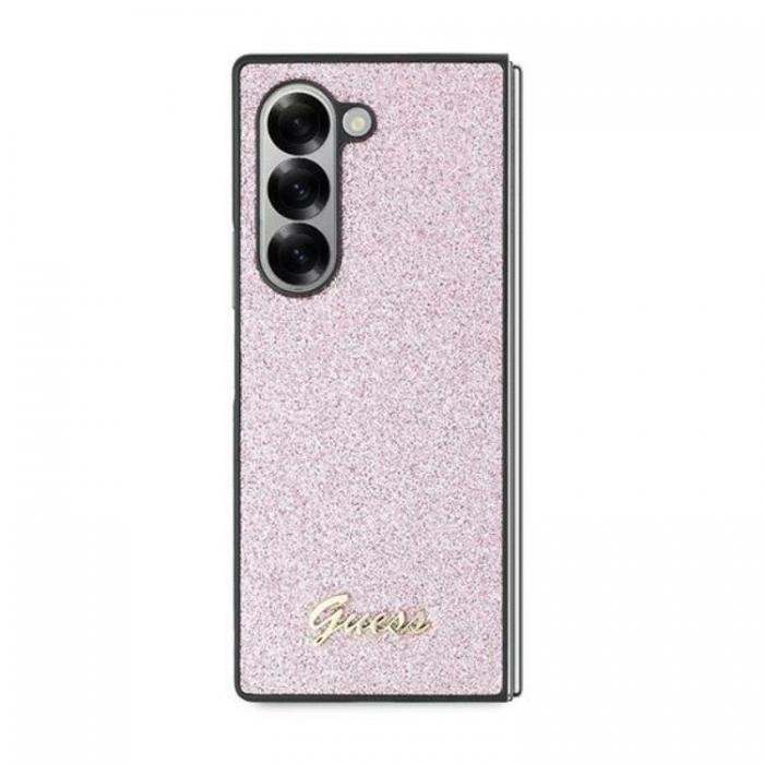 Guess - Guess Galaxy Z Fold 6 Mobilskal 4G Glitter Script - Rosa