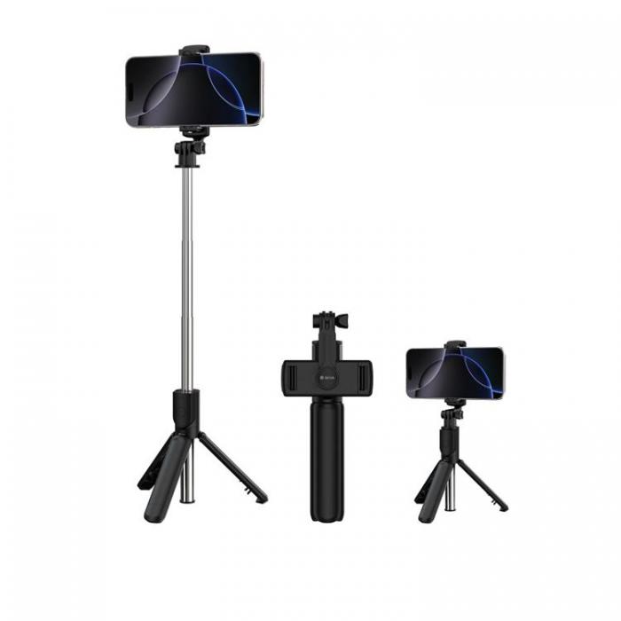 Devia - Devia Selfiestick Bluetooth Stativ ES083 - Svart