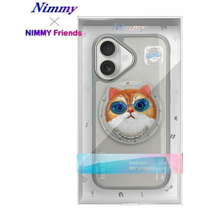 NIMMY - Nimmy iPhone 16 Mobilskal MagSafe Glasses Cool Cat - Gr