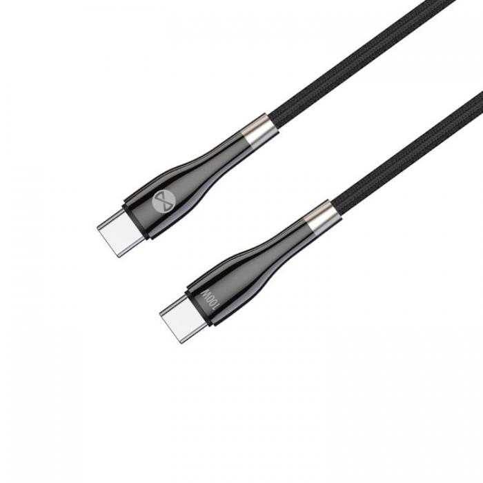 Forever - Forever Sleek USB-C till USB-C kabel 1m 100W - Svart