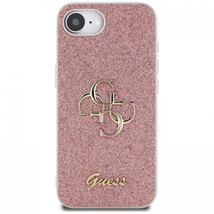 Guess - Guess iPhone 16e Mobilskal Fixed Glitter Big 4G - Rosa