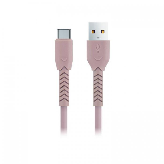 Maxlife - Maxlife USB-C till USB-A kabel 1m 3A MXUC-04 - Rosa