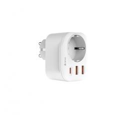 Devia - Devia Snabbladdare 2x USB Till USB-C 20W PD Power Socket Vit