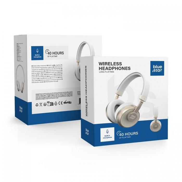 Blue Star - Blue Star Trdlsa Hrlurar Over-Ear Bluetooth - Vit