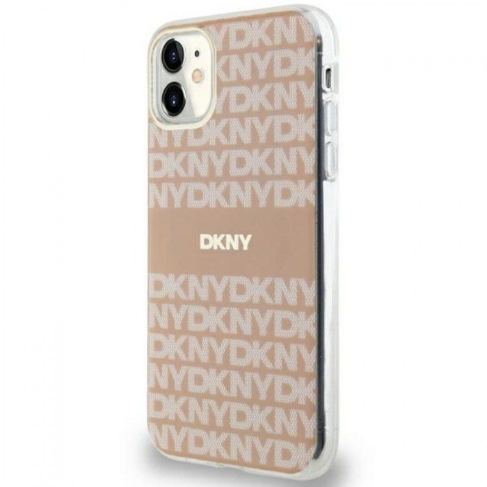 DKNY - DKNY iPhone 11/XR Mobilskal Magsafe IML Mono & Stripe - Rosa