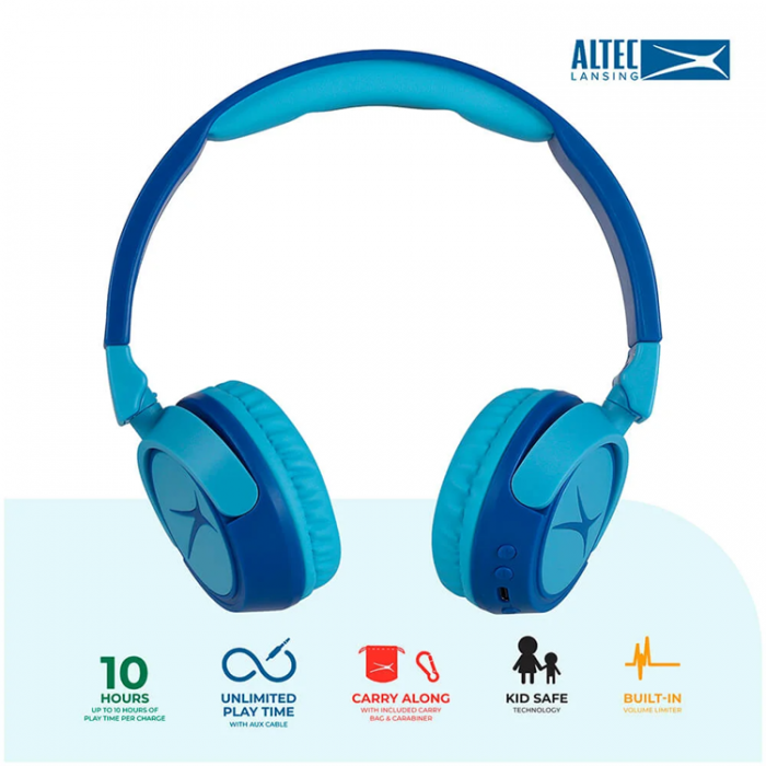 Altec Lansing - Altec Lansing Trdlsa hrlurar fr barn On-Ear - Bl