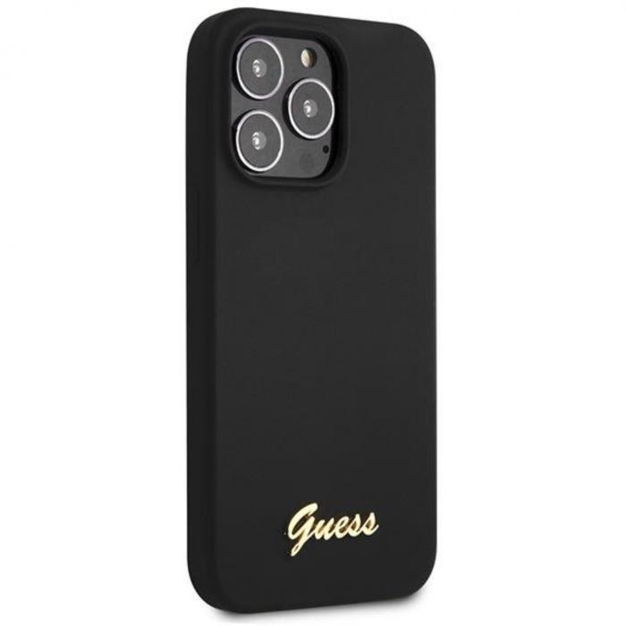 Guess - Guess iPhone 13 Pro Max Mobilskal Script Gold Logo - Svart