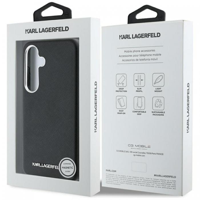 KARL LAGERFELD - Karl Lagerfeld Galaxy S25 Plus Mobilskal MagSafe Saffiano Full Wrapped - Svart