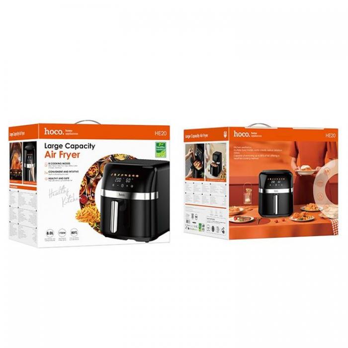 Hoco - Hoco Airfryer med Pekskrm 8L 1700W - Svart