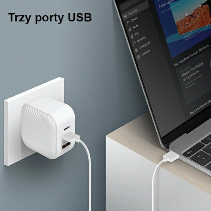 UNIQ - UNIQ Gan USB-C Snabb vggladdare 66W Verge Pro - Vit