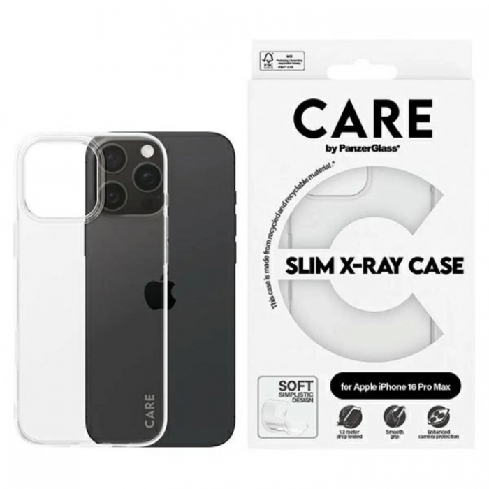 PanzerGlass - CARE By PanzerGlass iPhone 16 Pro Max Mobilskal X-Ray Soft - Transparent