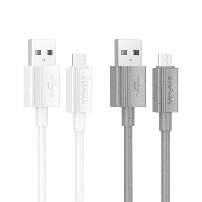 Hoco - HOCO USB Till MicroUSB 1m Kabel 2.4A X107 - Vit