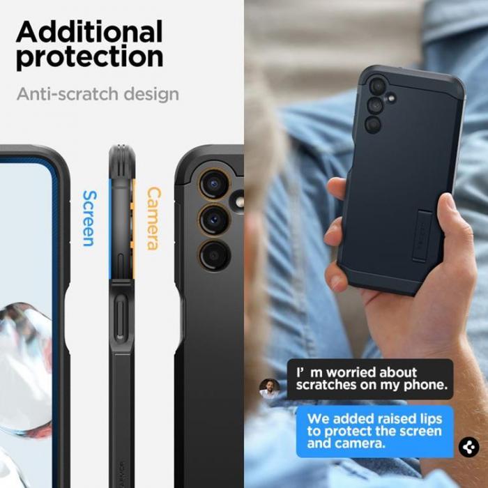 Spigen - Spigen Galaxy A14 4G Mobilskal Tough Armor - Svart