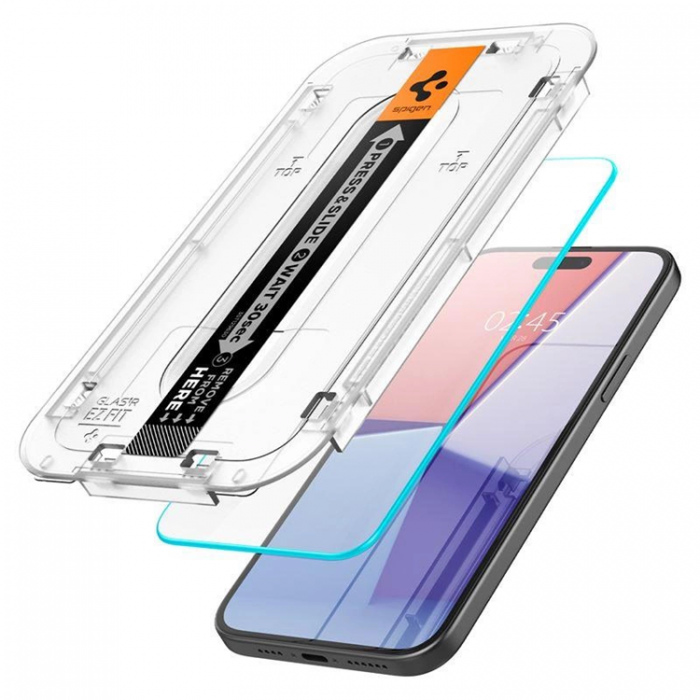 Spigen - [2-Pack] Spigen iPhone 15 Plus Hrdat Glas Skrmskydd 'EZ' Fit