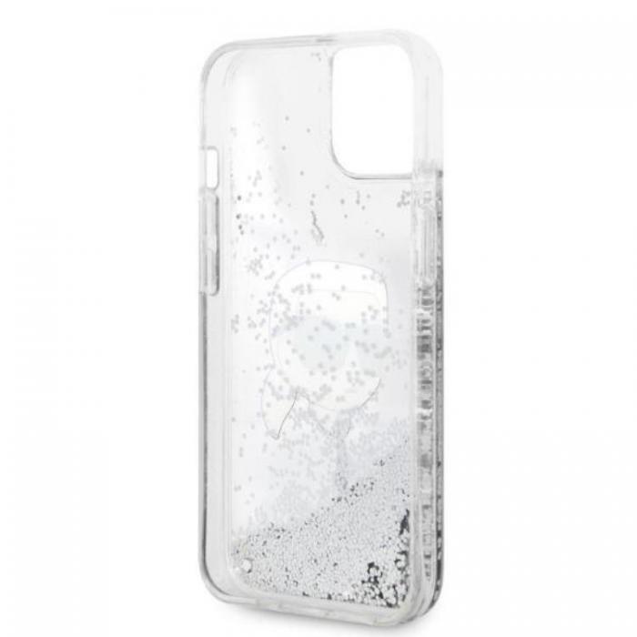 KARL LAGERFELD - Karl Lagerfeld iPhone 14 Plus Skal Glitter Karl Head - Silver