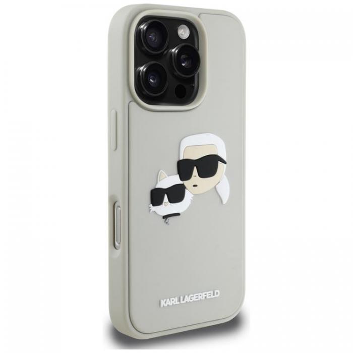 KARL LAGERFELD - Karl Lagerfeld iPhone 16 Pro Max Mobilskal 3D Rubber Double Heads - Beige