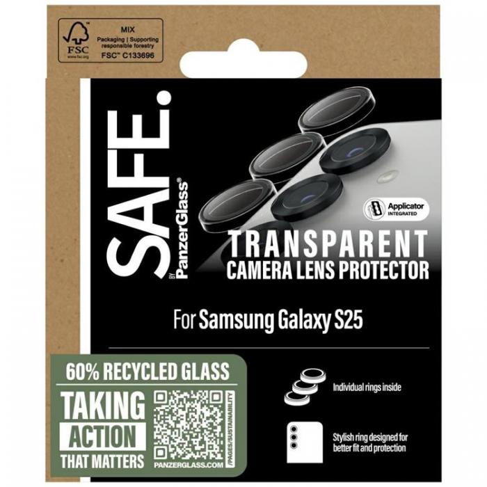 PanzerGlass - SAFE by PanzerGlass Galaxy S25 Kameralinsskydd Hrdat Glas Rings - Clear