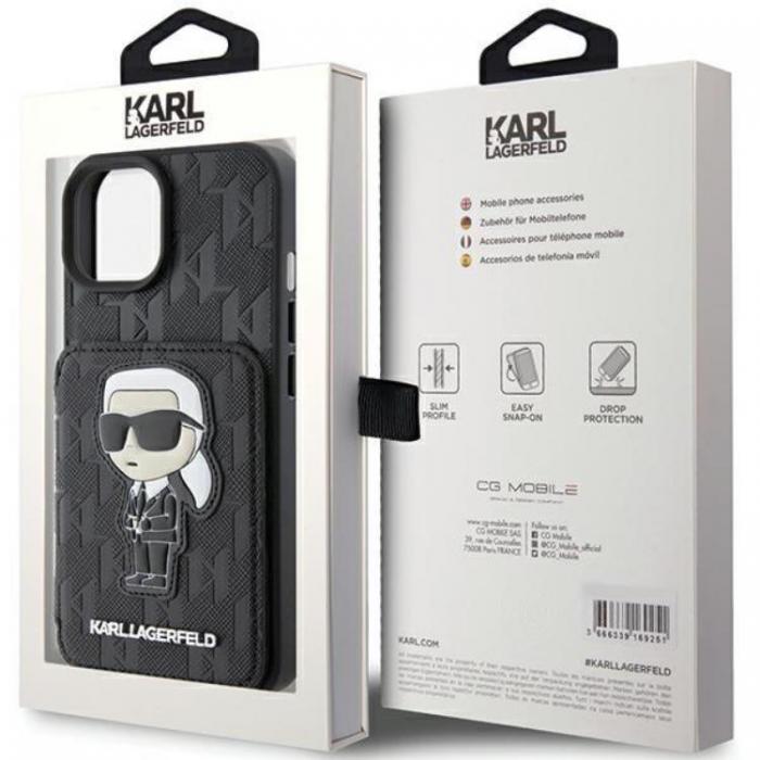 KARL LAGERFELD - Karl Lagerfeld iPhone 15 Pro Max Mobilskal Korthllare Monogram Ikonik