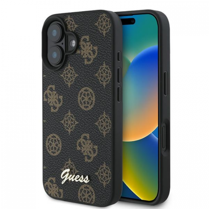 Guess - Guess iPhone 16 Plus Mobilskal Magsafe Peony Script - Svart