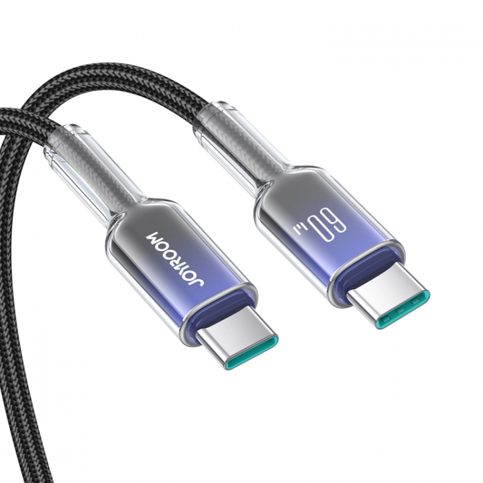 Joyroom - Joyroom S-A42 USB-C - USB-C 60W 1.2m Kabel Crystal-Clear Series - Svart