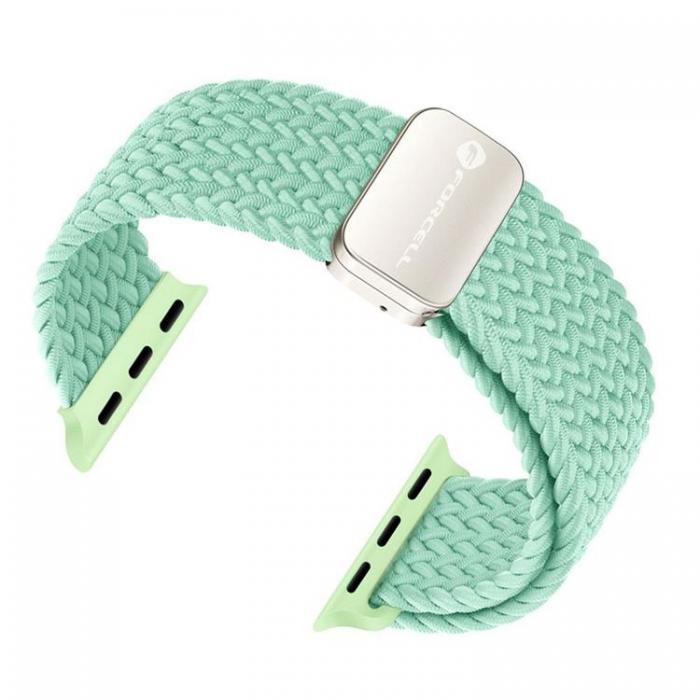 Forcell - Forcell Apple Watch (42/44/45/49mm) Armband Magnetic Nylon - Pistachio