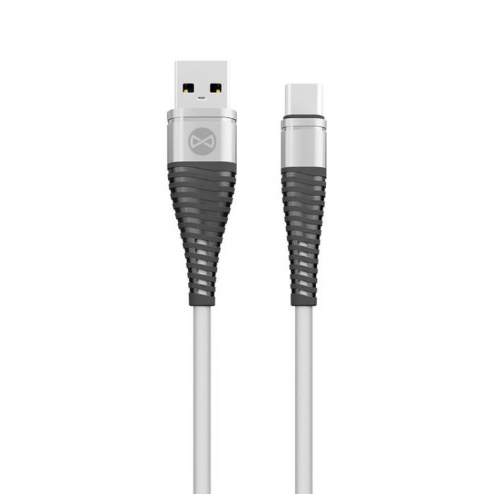 Forever - Forever Shark USB-C till USB-A kabel 1m 2A - Vit