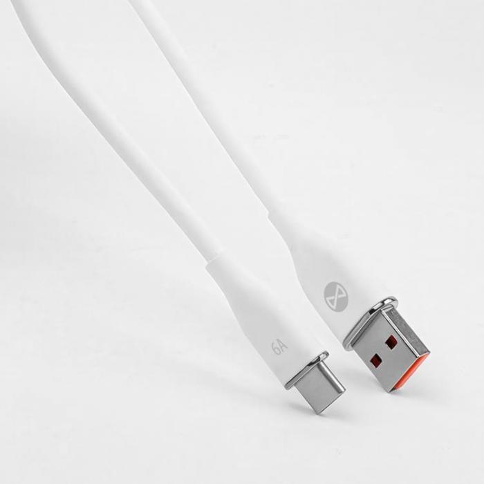 Forever - Forever USB-C till USB-A kabel 1m 6A - Vit