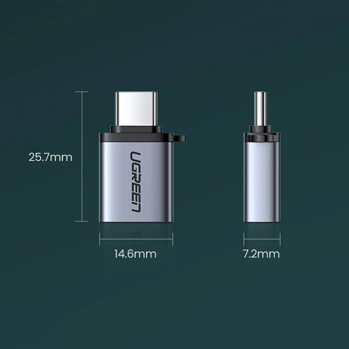 Ugreen - Ugreen USB-C till USB-A Adapter Med Snodd - Gr