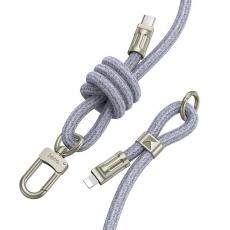 Hoco - Hoco USB-C till Lightning 20W 1.8m Kabel Lanyard - Denim Blå