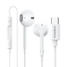 Choetech - Choetech In-Ear Hörlurar USB-C 1.2m OC-A012 - Vit