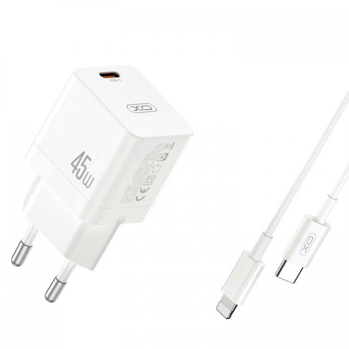 XO - XO Snabbladdare 45W USB-C med Lightning Kabel CE09 PD - Vit