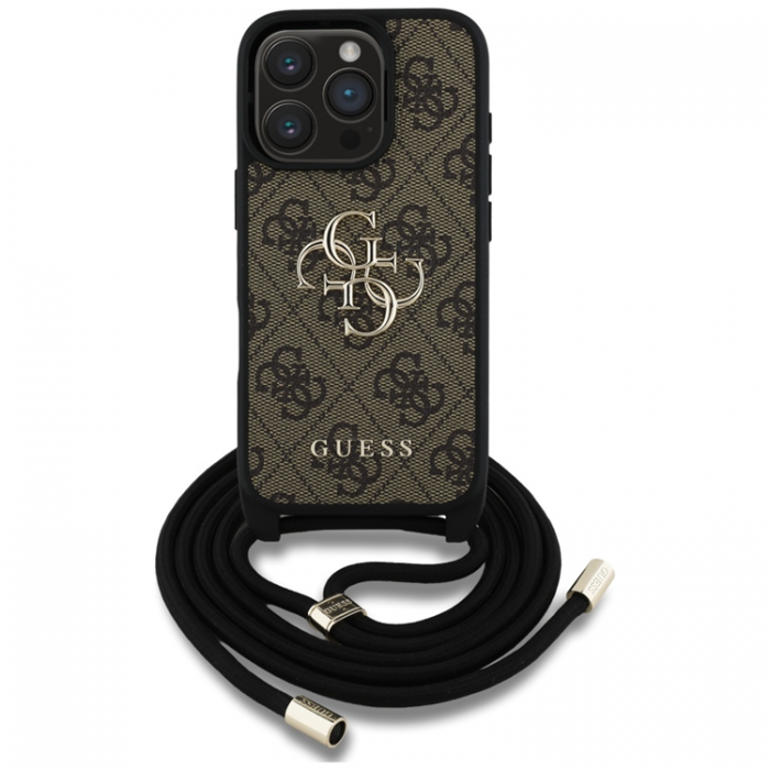 Guess - Guess iPhone 16 Pro Max Mobilskal Crossbody Big Logo - Brun