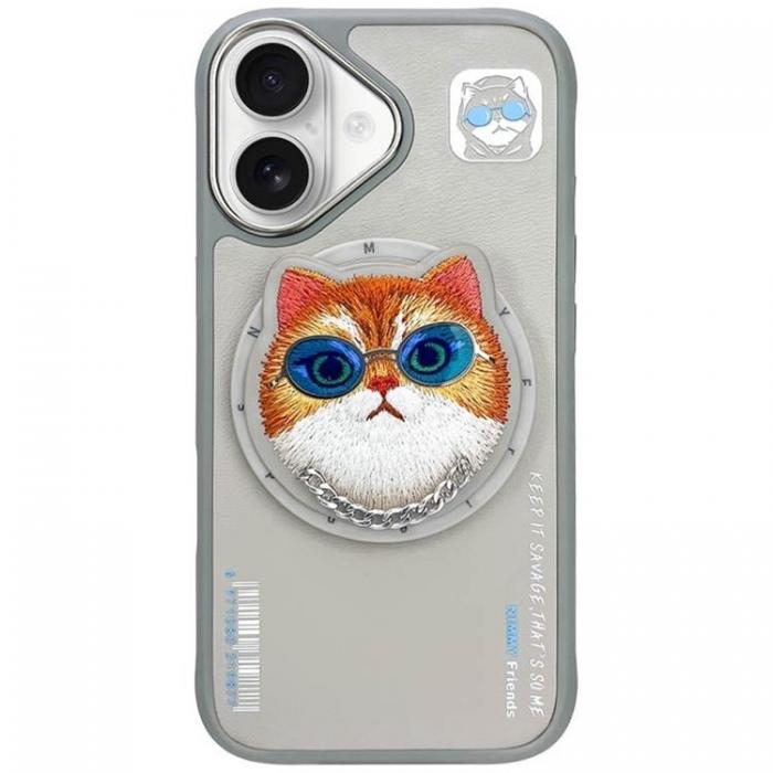 NIMMY - Nimmy iPhone 16 Mobilskal MagSafe Glasses Cool Cat - Gr